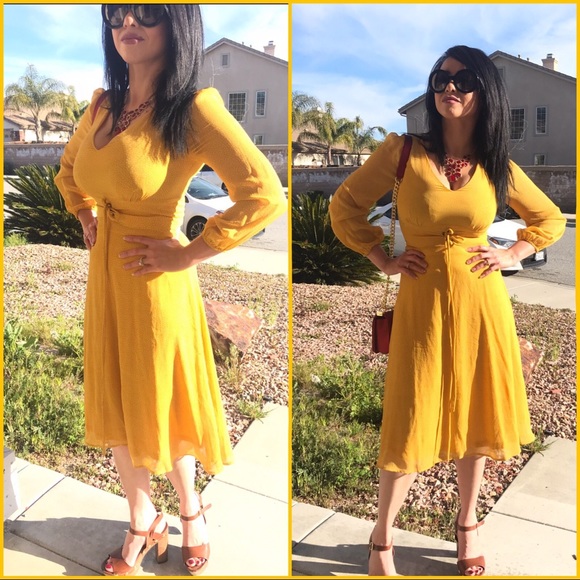 5 ⭐️ Sunny Side Up - Long Sleeve Polka Dot Dress - Picture 2 of 8